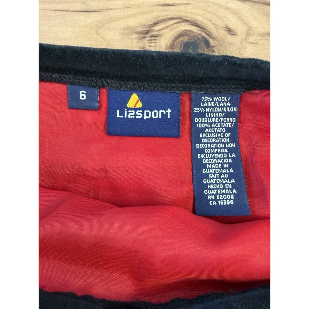 Lizsport Y2k Preppy Academia Plaid Wool Blend Skirt Schoolgirl Sz 6 Lined Tartan